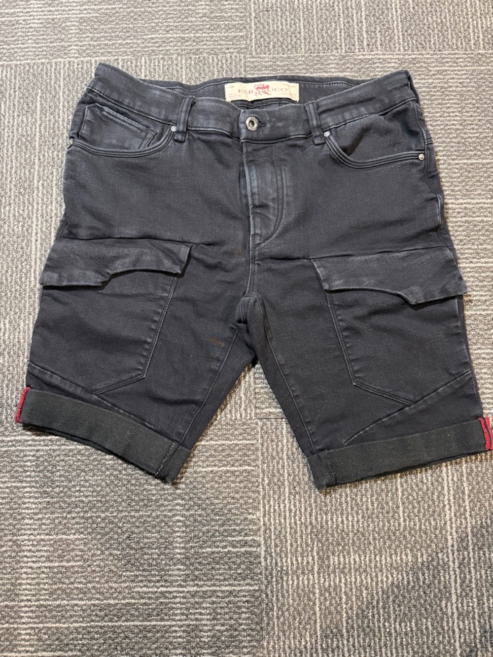 Parasuco Black Cargo Denim Shorts